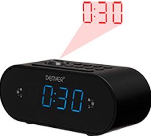 Enzo Denver vækkeur radio med projektion LED sort - 8140220
