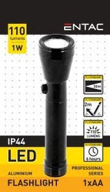 Enzo entac led lommelygte 1w aluminium sort 1xaa 5700110