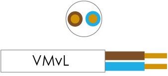 Enzo kabel vmvs rund 2x0,75 qmm farve hvid - 1227100
