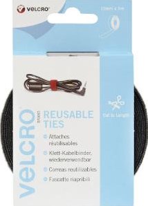 Enzo Velcro sort rulle 5 meter lang 10mm bred 4100250