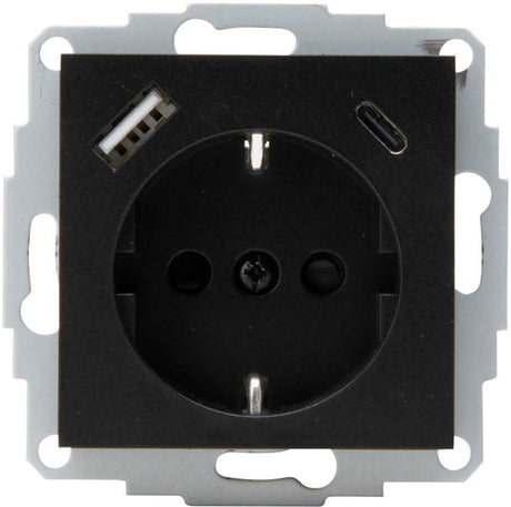 Enzo kopp hk07 antracit indbygget fatning | ra + usb + usb-c - 4623113