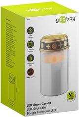 Enzo LED begravelseslys | 12cm med timer | hvid (ekskl. 2xc batteri) | mindelys | gravlys | sørgelys - 5099412