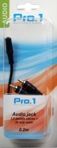 Enzo pro-1 audio 3,5 contra stereo ->2 tulp male 20cm 9201400