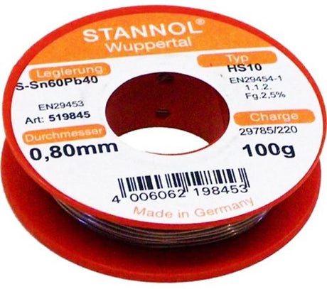 Enzo stannol loddetin harpiks kernediameter 0,8mm 100gr - 6474982