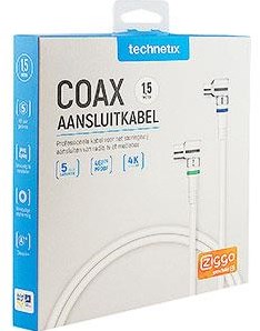 Enzo technetics koaksialforbindelseskabel 1,5 m komplet retvinklet stik - 2075010