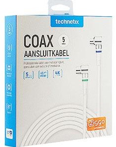 Enzo technetics koaksialforbindelseskabel 5m komplet retvinklet stik - 2075030