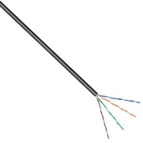 Enzo utp cat5e 4x2 awg24 100m sort solid udendørs - 1381525