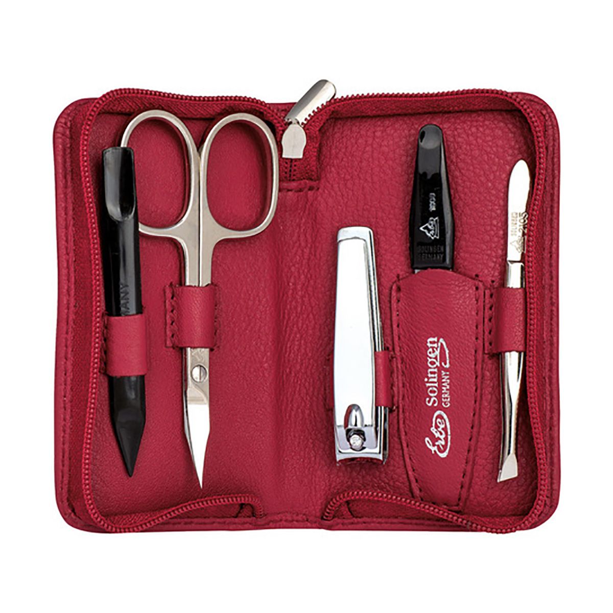 Erbe solingen 5-delt manicure taske rød (erbe9016)