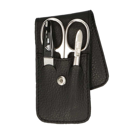 Erbe solingen 3-delt manicure-etui med trykknapper, sort (erbe9018)