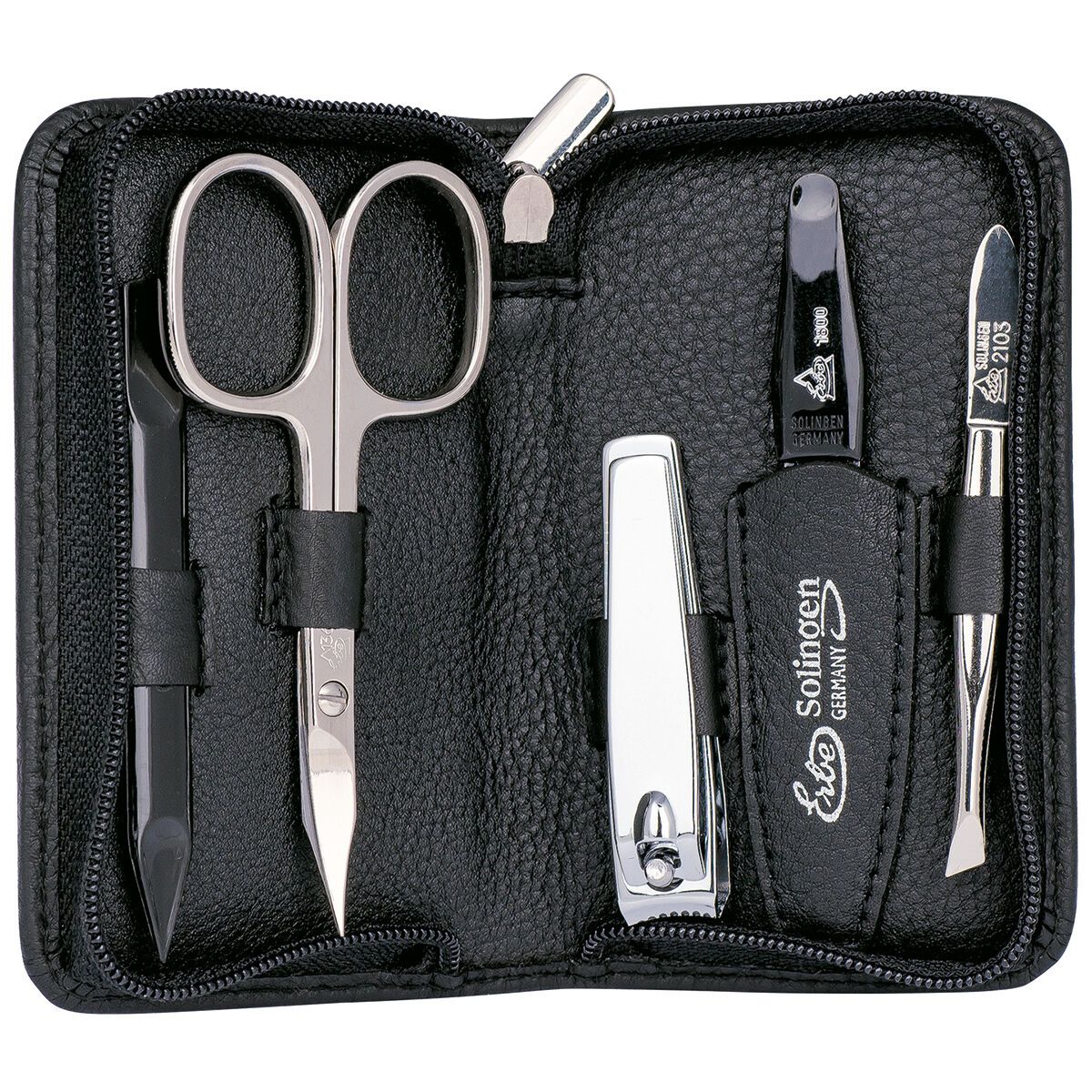 Erbe solingen 5-delt manicure taske sort (erbe9020)