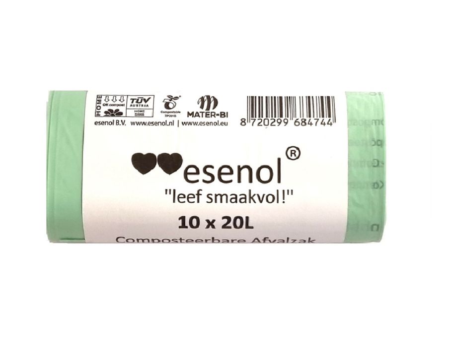 Esenol komposterbare affaldsposer 20 liter - 1 rulle 10st