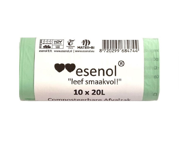 Esenol komposterbare affaldsposer 20 liter - 1 rulle 10st