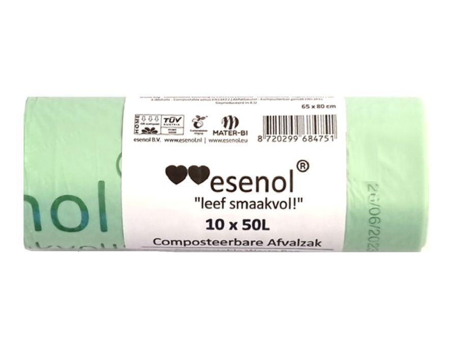 Esenol komposterbare affaldsposer 50 liter - 1 rulle 10st
