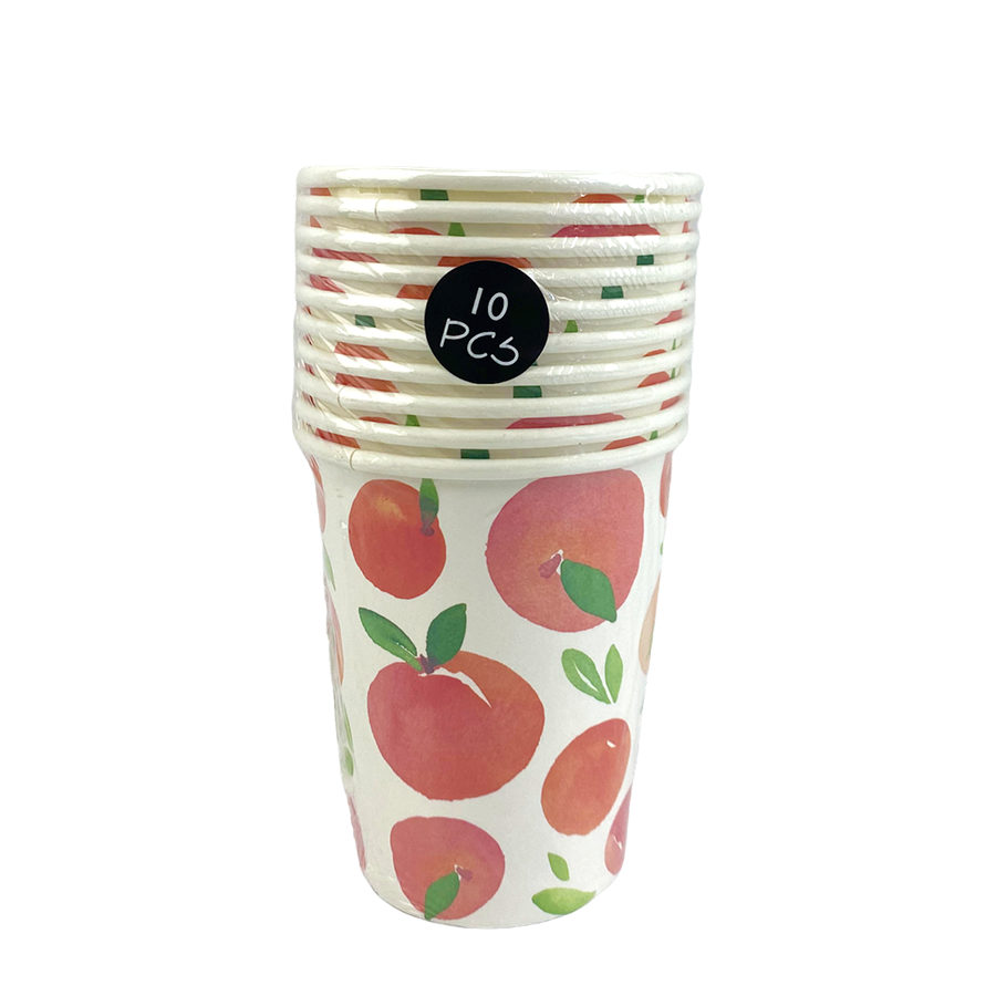 Excellent houseware beker papier peach 10 stuks