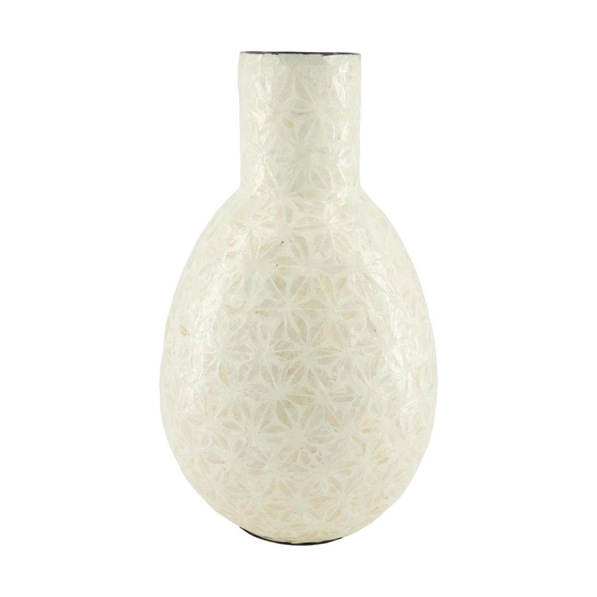 Dijk natural collections vase capiz bambus hvid ø22xh37cm