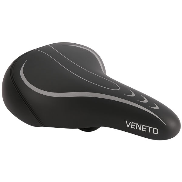 Edge Bicycle Saddle Veneto inkl. Bagbeslag og baglys - sort