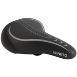 Edge Bicycle Saddle Veneto inkl. Bagbeslag og baglys - sort