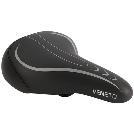 Edge Bicycle Saddle Veneto inkl. Bagbeslag og baglys - sort