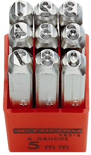 Facom 293a set van 9 slagcijfers 8mm - 293a.8