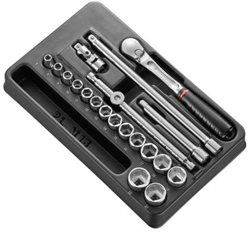 Facom modul 3 8” 6-sidede fatninger og skralde - mod.jl161-36