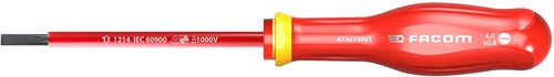 Facom skruetrækker protwist slot 4x100 isoleret 1000v - at4x100ve - at4x100ve