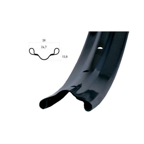 Ryde fælg westwood v38 622 x 24c aluminium 36 huller 14g - sort