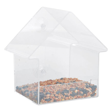 Esschert design akryl vindue fodringsbord hus 14,9 x10,4 x15,3 cm