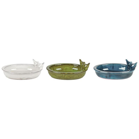 Esschert design keramisk ovalt fuglebad