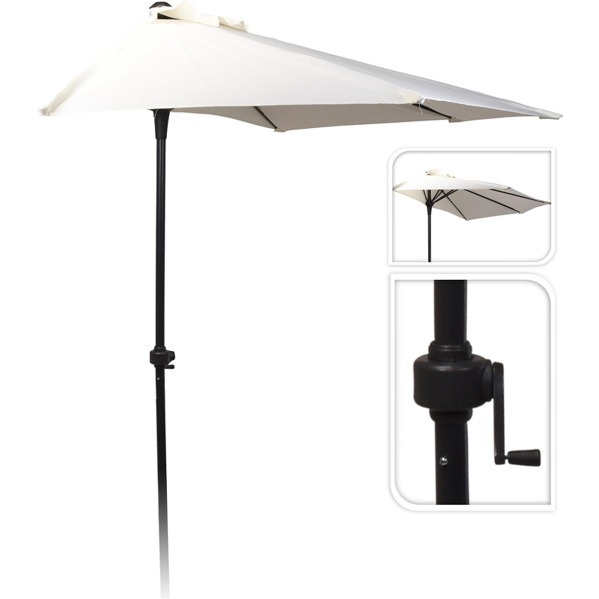 Pro haveparasol halvrund ø250cm