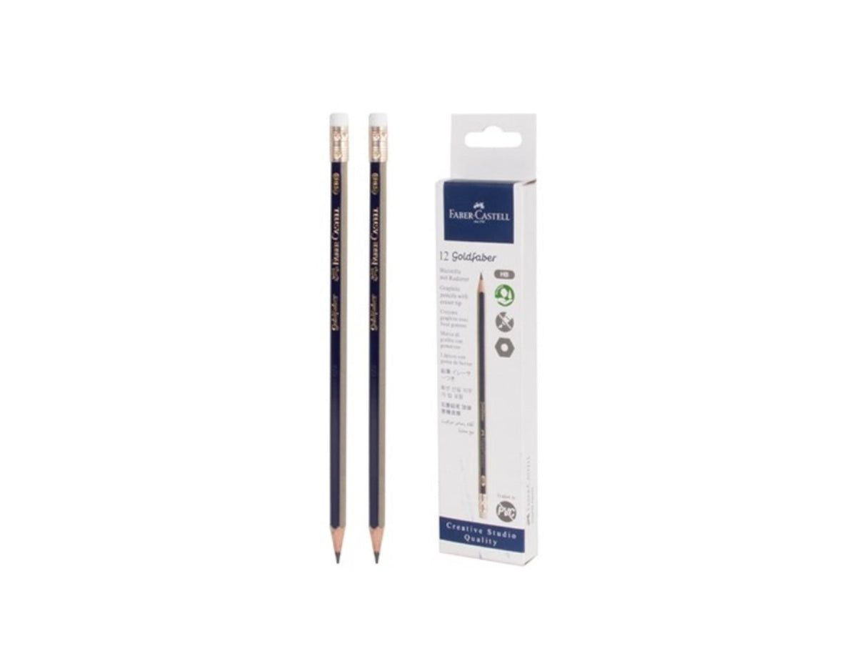 Kangaro blyant faber-castell goldfaber hb med viskelæderæske med 12 stk