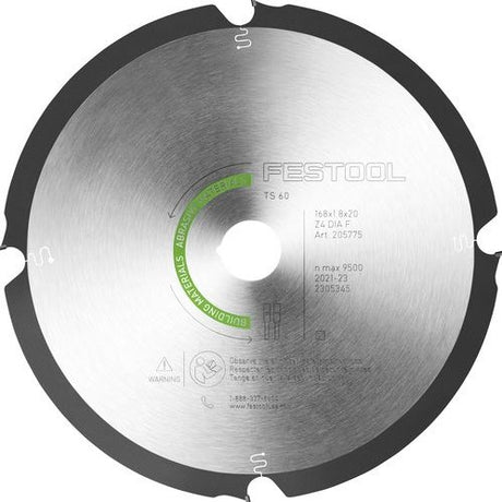 Festool tilbehør diamantrundsavklinge dia 168x1,8x20 f4 slibende materialer - 205769