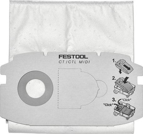 Festool tilbehør selvrensende filterpose sc fis-ctl midi (5x) | 498411