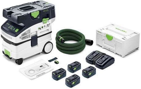 Festool ctlc midi i-plus | cleantec batteristøvsuger 2x18v 15l l-klasse (2x 5.0ah batteri + oplader) - 577671