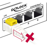 Delock patch kabel rj-45 sikker med cat.6a (hvid, 85332, 2 meter)