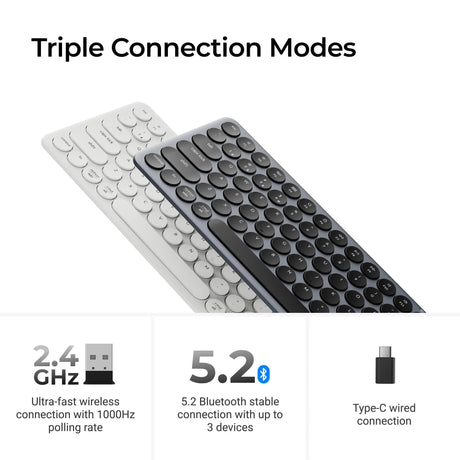 Keychron b3 pro-k1 toetsenbord (grijs, us lay-out (qwerty), scissor switches, 75%, abs keycaps, 2.4 ghz | bluetooth | usb)