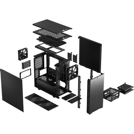 Fraktal design definerer 7 mini sort solid midi tårnhus (sort | 4x USB-A | 1x USB-C)
