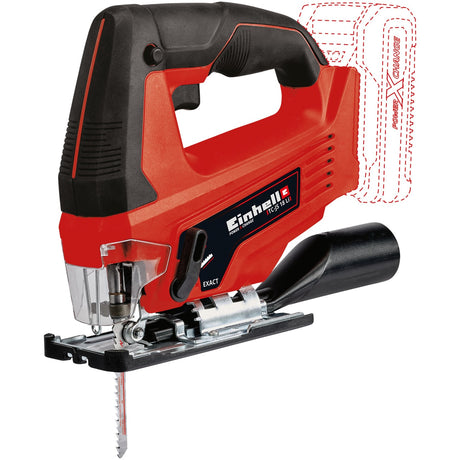 Einhell akku stiksav tc-js 18 li solo - power x-change - 18 v li-ion - slaghøjde: 20 mm - geringssnit: max. 45° - inkl. savklinge - ekskl. batteri og oplader