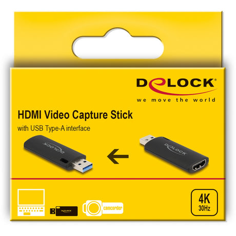 Delock HDMI video capture stick USB-A adapter (sort)