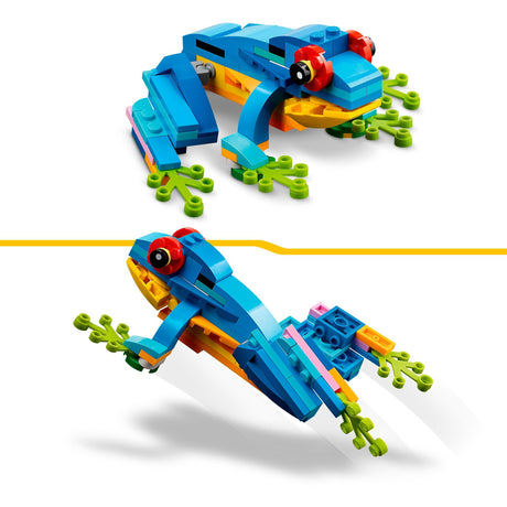 Lego creator 3i1 eksotisk papegøje - frø - fiskedyr legetøjssæt til børn - 31136