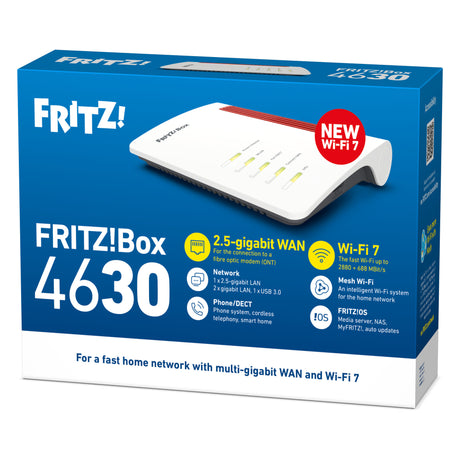 Fritz! box 4630 edition international router (hvid rød, mesh wi-fi, 2,5 gbit s)