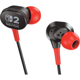 Powera-øretelefoner med ledning til Nintendo Switch 2 in-ear (sort rød, Nintendo Switch 2, Nintendo Switch, Nintendo Switch - OLED-model, Nintendo Switch Lite)