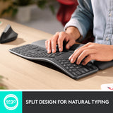 Logitech k860 ergo tastatur (sort, 100%, bluetooth, us international iso)