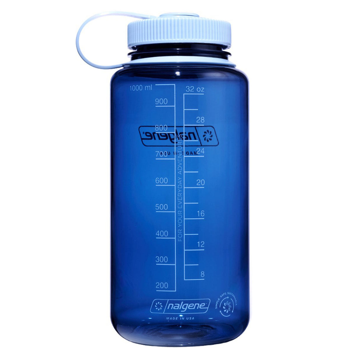 Nalgene bred mund sustain vandflaske, 1 liter drikkedunk (indigo)