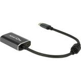 Delock USB-C (han) > mini skærmport (hun) med PD-funktionsadapter (mørkegrå, 0,2 meter)