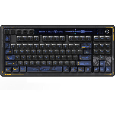 8bitdo retro 87 mekanisk tastatur - mecha break (sort, us layout (qwerty), kailh box jellyfish pro glaze, 80% (tkl), abs keycaps, hot-swap, bluetooth le 5.0, trådløs 2.4ghz, usb)