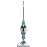 Black+decker bhsm1610dsm 1600w dampmoppe med steammitte, deltafod og 15 tilbehørs damprenser (hvid blå-grå)