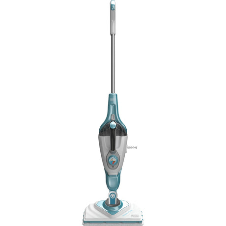 Black+decker bhsm1610dsm 1600w dampmoppe med steammitte, deltafod og 15 tilbehørs damprenser (hvid blå-grå)