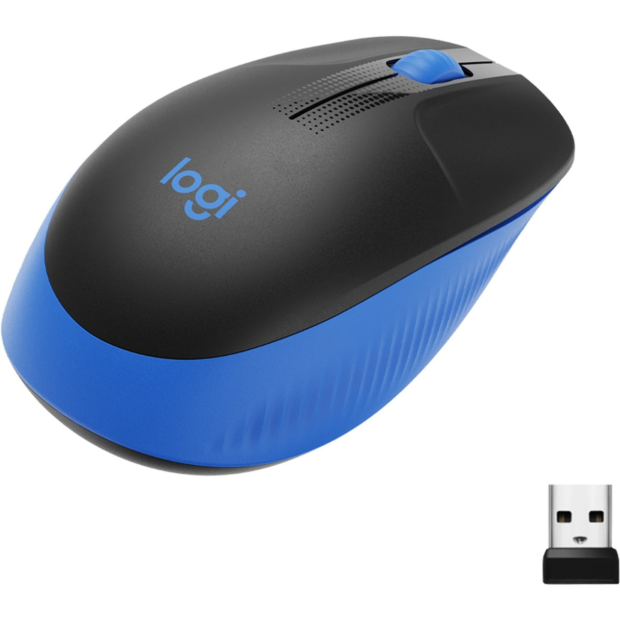 Logitech m190 trådløs mus i fuld størrelse (blå, 1000 dpi)
