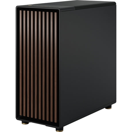 Fractal design nord midi tårnhus (sort træ farve | 2x USB-A | 1x USB-C | hærdet glas)