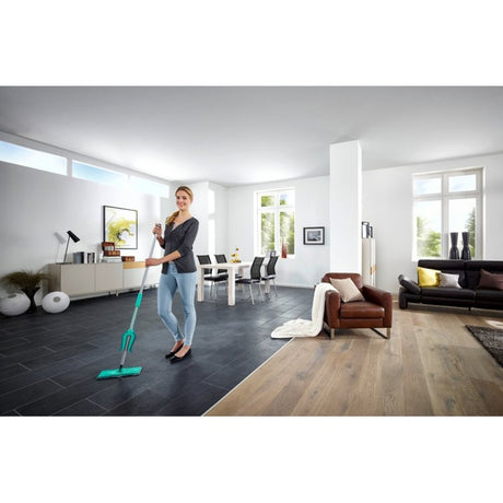 Leifheit picobello gulvvisker s micro duo med håndtag - 27 cm viskebredde - turkis - grå
